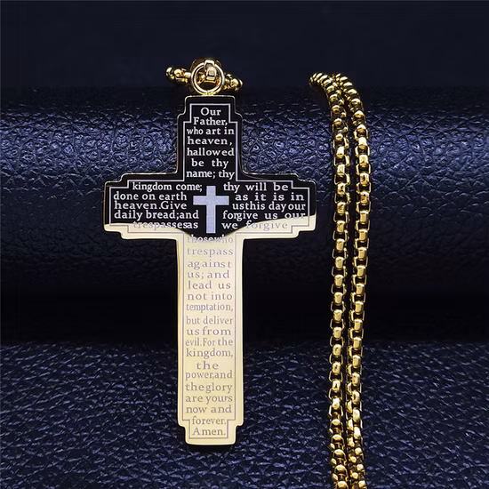 Wholesale Cross Pendant Necklace Stainless Steel Religious Jewelry
