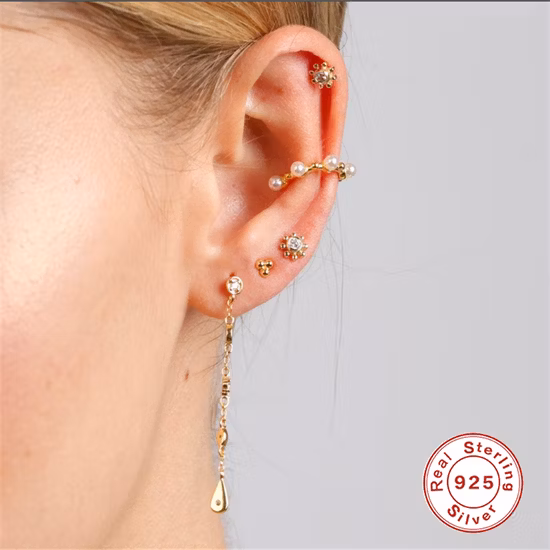 925 Sterling Silver Earrings Pendant Long Tassel Chain Earrings