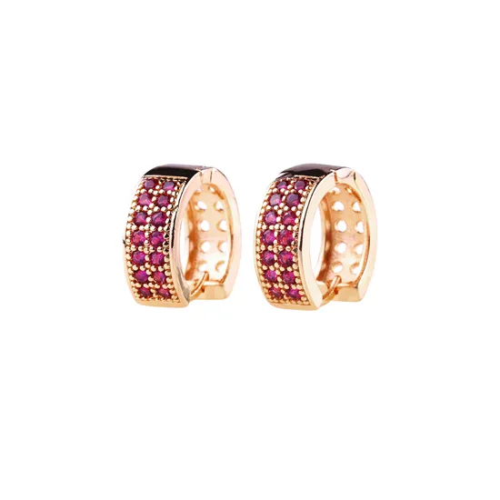 Fashion Popular Gift Jewellry 14K 18K Gold Plated CZ Hoop Stud Drop Huggie Earrings with Crystal