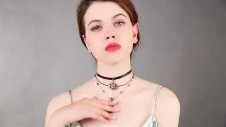 Personality Cross Portrait Pendant Double Cascade Wear Necklace Spliced Pearl Choker