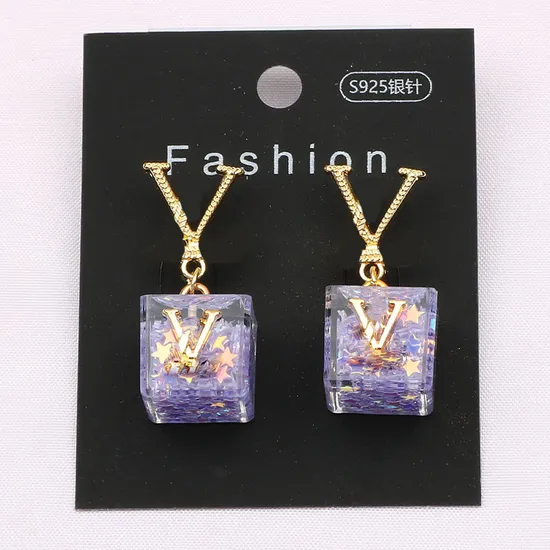 Wholesale Fashion Fine 18K Gold Plated Designer Earrings Hoop Stud Luxury Jewelry Letter Earrings for Women