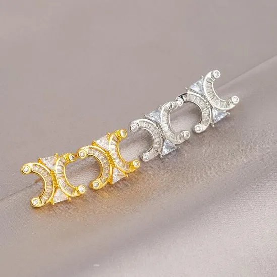 Fashion No Fade Titanium Steel Women Diamond Pendant Stainless Steel Cc Triomphe Necklace Earring Ring 3PCS Jewelry Set