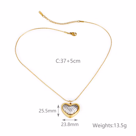 Gold Plated Chain Adjustable Bracelet Heart Pendant Silicone Smart Chain Stainless Steel Charm Jewelry Bracelet