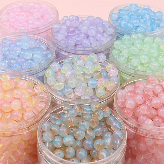 Glass Round Beads DIY Handmade Bracelet Necklace Jewelry Accessories 