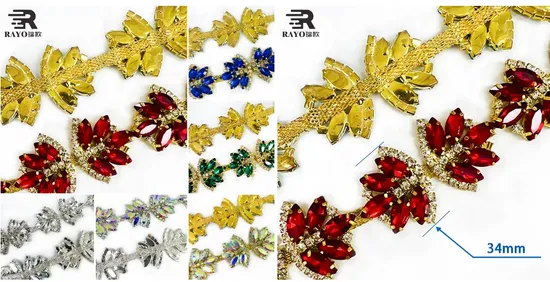 30 Yards Various Color Fashion Rhinestone Cup Chain Trimming Wedding Garment Accessories 