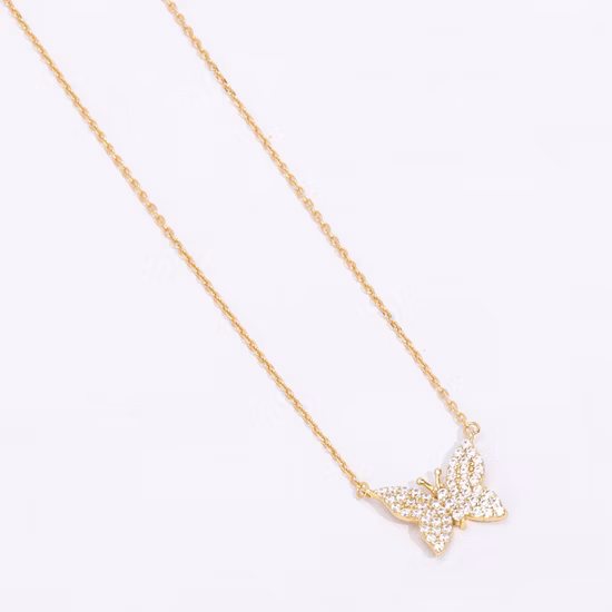 High Quality 925 Sterling Silver Necklace with Butterfly Pendant