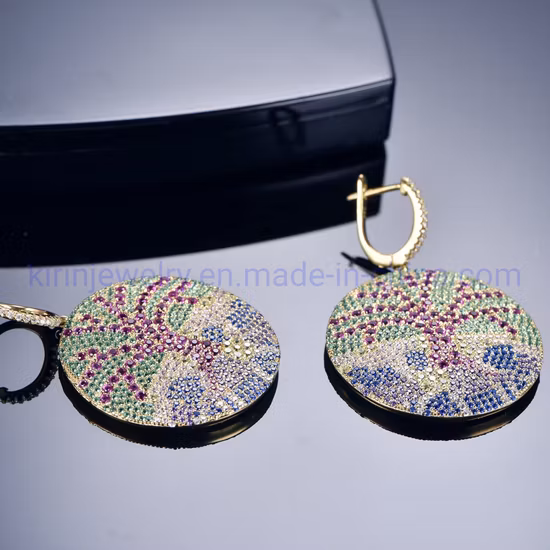 Pave Colorful Gemstone 925 Sterling Silver Earrings Drop Huggie Earrings for Women Pendant Earrings