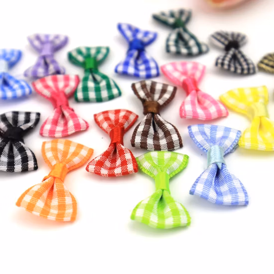 Polyester Plaid Bow Tie DIY Accessories for Girls Headwear Clothing Accessories