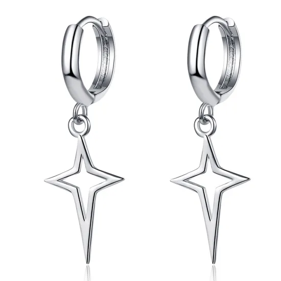 S925 Sterling Silver Zirconia Chain Stud Ear Thread Earrings 