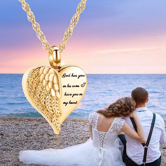 Custom Bar Ashes Necklace Cremation Urn Keepsake Pendant with Birthstone