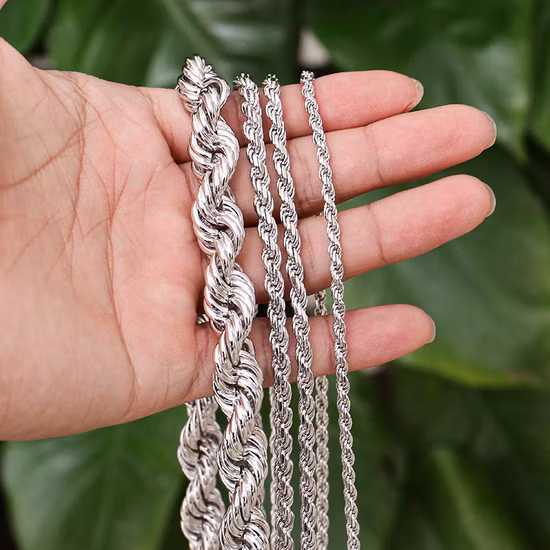 Body Chain 3mm 14K Solid Gold Rope Waist Chain with Moissanite Letter Pendant Rope Chain Body Jewelry