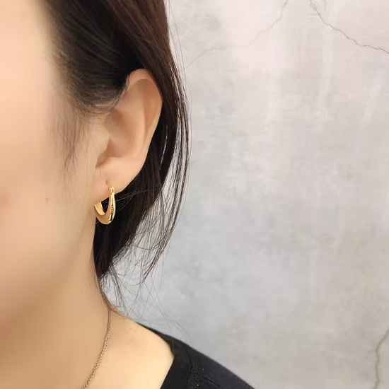 Western Jewelry Fashion S925 Silver Plain Gold U Shape Hoop Earrings