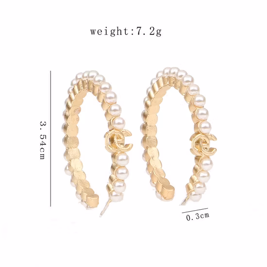 2022 Luxury Trendy Fashion Accessories Gold Silver Letter Hoop Earrings