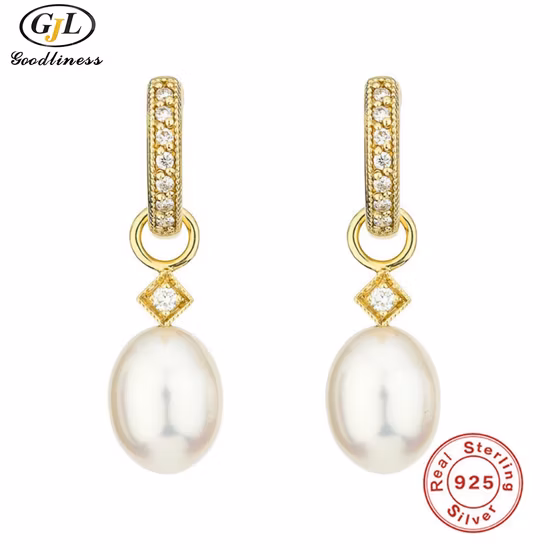 S925 Sterling Silver Pearl Zircon Earring Earbuckle Earrings