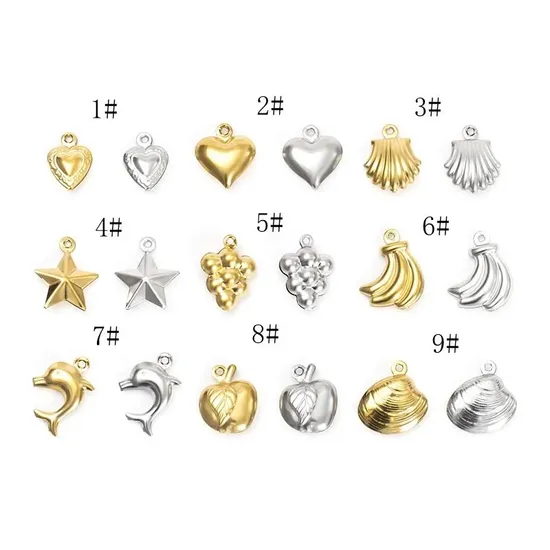 Stainless Steel Hollow Jewelry Accessories Bracelet Necklace Pendants Plating 18K Gold DIY Accessories Wholesale 
