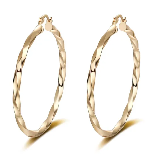 Custom Shining Jewelry 18K Gold Silver Alloy CZ Hoop Huggie Earrings 