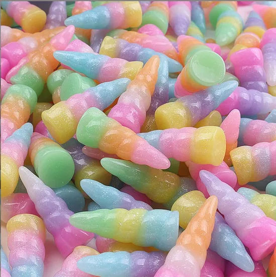 100PCS Pack Slime Mixed Unicorn Horn DIY Crafts Accessories for Handmade Decoration 
